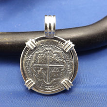 Load image into Gallery viewer, Sterling Silver "1 Reale" Atocha Replica Coin with Barrel Bail