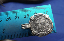 Load image into Gallery viewer, Sterling Silver "1 Reale" Atocha Replica Coin with Barrel Bail