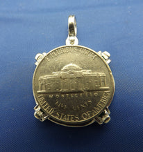 Load image into Gallery viewer, Sterling Silver 2 Reale Replica Atocha Shipwreck Pirate Coin Pendant with Emeralds