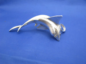 Large Oversized Sterling Silver Great White Shark Pendant