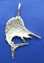 Load image into Gallery viewer, Custom Sterling Silver Sail Fish Pendant with Realistic Detailing