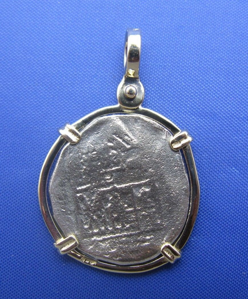 Unique Nautical Shipwreck Coin Pendant with Anchor Shaped Markings