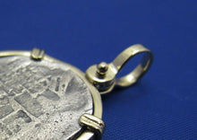 Load image into Gallery viewer, Unique Nautical Shipwreck Coin Pendant with Anchor Shaped Markings in 14k Bezel with Shackle Bail
