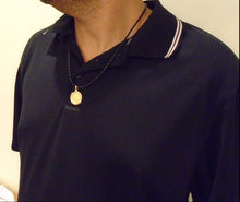 Load image into Gallery viewer, Solid 24k Gold Escudo Atocha Shipwreck Replica Pirate Pendant in Custom 14k Gold Bezel