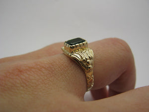 14k Gold Detailed Atocha Shipwreck Royalty Ring Emerald Artifact Reproduction