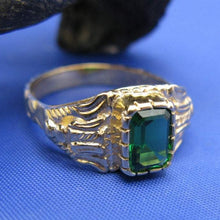 Load image into Gallery viewer, 14k Gold Detailed Atocha Shipwreck Royalty Ring Emerald Artifact Reproduction
