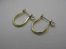 Load image into Gallery viewer, 14k Gold Two-Tone Shackle Earring Pair
