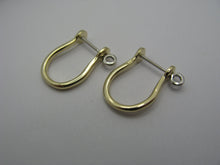 Load image into Gallery viewer, 14k Gold Two-Tone Shackle Earring Pair