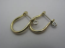 Load image into Gallery viewer, 14k Gold Two-Tone Shackle Earring Pair