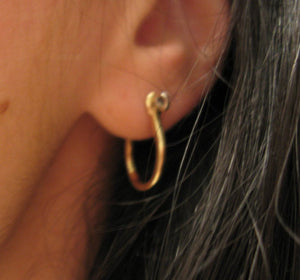 14k Gold Two-Tone Shackle Earring Pair