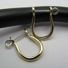 Load image into Gallery viewer, 14k Gold Two-Tone Shackle Earring Pair