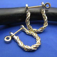 Load image into Gallery viewer, 14k Gold Rope Twisted Pirate Shackle Earring Hoops

