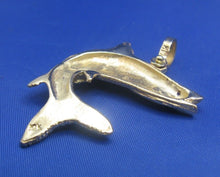 Load image into Gallery viewer, 14k Gold Curved Snook Pendant with Genuine Ruby Gemstone Eye and Shackle Bail