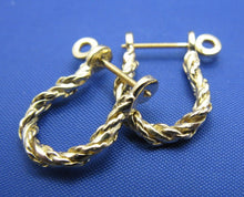 Load image into Gallery viewer, 14k Gold Rope Twisted Pirate Shackle Earring Hoops
