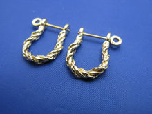 Load image into Gallery viewer, 14k Gold Rope Twisted Pirate Shackle Earring Hoops