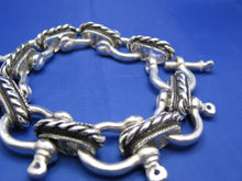 Load image into Gallery viewer, Sterling Silver Large 20mm Nautical Shackle Bracelet with Camouflaged Latch