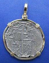 Load image into Gallery viewer, 4 Reale Shipwreck Pirate Cobb Reproduction with 14k Solid Gold Bezel