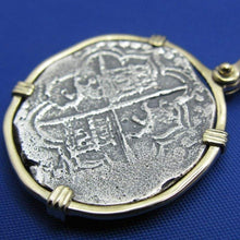 Load image into Gallery viewer, 4 Reale Shipwreck Pirate Cobb Reproduction with 14k Solid Gold Bezel