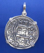 Load image into Gallery viewer, Sterling Silver Medium Sized Caribbean Pirate Coin Pendant