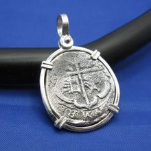 Load image into Gallery viewer, Sterling Silver Shipwreck Replica Coin with Unique Anchor Shaped Markings