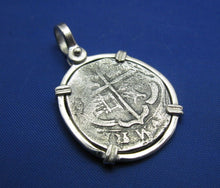 Load image into Gallery viewer, Sterling Silver Shipwreck Replica Coin with Unique Anchor Shaped Markings