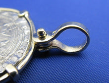 Load image into Gallery viewer, Reproduction Sterling Silver Colonial New World Charles and Joanna Coin inside Solid 14k Handmade Yellow Gold Bezel