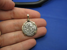 Load image into Gallery viewer, Spanish Colonial "1 Reale" Atocha Shipwreck Coin Replica in 14k Yellow Gold Bezel