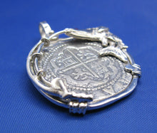 Load image into Gallery viewer, Medium Sized "4 Reale" Men's Nautical Shipwreck Treasure Coin Replica inside Custom Snook and Fishing Rod Pole Bezel