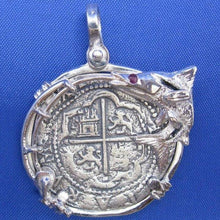 Load image into Gallery viewer, Medium Sized "4 Reale" Men's Nautical Shipwreck Treasure Coin Replica inside Custom Snook and Fishing Rod Pole Bezel