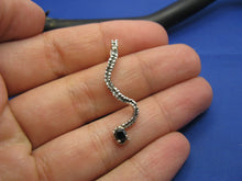 Load image into Gallery viewer, Ladies Sterling Silver Thin Elegant Octopus Tentacle Holding Black Diamond