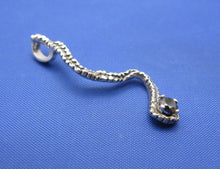 Load image into Gallery viewer, Ladies Sterling Silver Thin Elegant Octopus Tentacle Holding Black Diamond