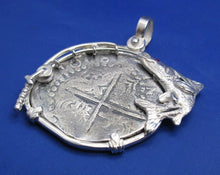 Load image into Gallery viewer, Extra Large Pirate Piece of 8 Treasure Doubloon Replica in Custom Snook and Fishing Rod Bezel 2" x 2"