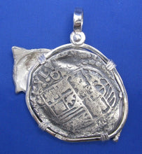 Load image into Gallery viewer, Extra Large Pirate Piece of 8 Treasure Doubloon Replica in Custom Snook and Fishing Rod Bezel 2" x 2"