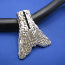 Load image into Gallery viewer, Large Sterling Silver Snook Tail Pendant with Black Stripe