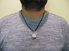 Load image into Gallery viewer, Sterling Silver Pirate Treasure Coin in Skeleton Bone Bezel "The Graveyard Pendant"