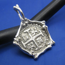 Load image into Gallery viewer, Sterling Silver Pirate Treasure Coin in Skeleton Bone Bezel "The Graveyard Pendant"