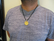 Load image into Gallery viewer, Large Quality 24k Solid Gold Escudo Hand Bezeled in Contrasting 14k Custom Bezel Colonial Era Pirate Coin Jewelry Pendant by Crisol Jewelry