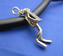 Load image into Gallery viewer, 14k Solid Gold Medium Diver Holding Spanish Replica Shipwreck Coin Pendant