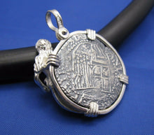Load image into Gallery viewer, '4 Reale' Salvaged Pirate Treasure Coin Replica with Gemstone Mermaid