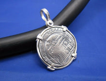 Load image into Gallery viewer, '2 Reale" Salvaged Shipwreck Replica Coin in Wide Tab Bezel