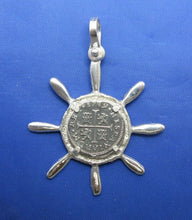 Load image into Gallery viewer, Sterling Silver Captain Ship Wheel Pirate Cob Replica Pendant