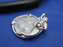 Load image into Gallery viewer, '4 Reale' Salvaged Pirate Treasure Coin Replica with Gemstone Mermaid