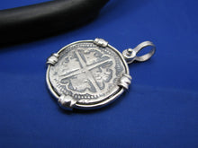 Load image into Gallery viewer, '2 Reale" Salvaged Shipwreck Replica Coin in Wide Tab Bezel
