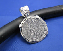 Load image into Gallery viewer, '2 Reale' Ladies Pirate Treasure Coin Replica with Elegant Fancy Bail