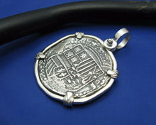 Load image into Gallery viewer, Large Sterling Silver Reproduction Coin of Spanish King Shield
