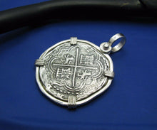 Load image into Gallery viewer, Large Sterling Silver Reproduction Coin of Spanish King Shield