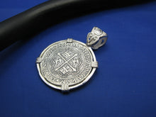 Load image into Gallery viewer, '2 Reale' Ladies Pirate Treasure Coin Replica with Elegant Fancy Bail