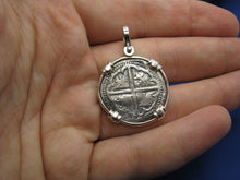 Load image into Gallery viewer, '2 Reale" Salvaged Shipwreck Replica Coin in Wide Tab Bezel