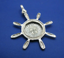 Load image into Gallery viewer, Sterling Silver Captain Ship Wheel Pirate Cob Replica Pendant