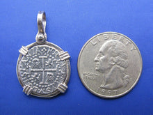 Load image into Gallery viewer, Sterling Silver Spanish Shipwreck Replica Coin Treasure Cobb Key West Pendant
